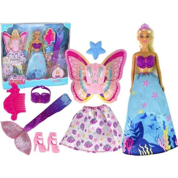 Puppa Leantoys Docka Anlily, sjöjungfru, fe, prinsessa, marin värld