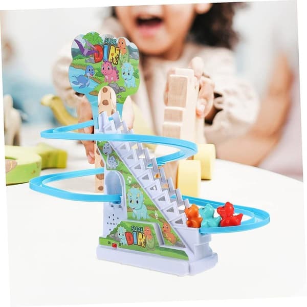 OBOSOE 3/9/12pcs Dinosaur racing spår med musik, spår slide leksak, flexibel spår spel, berg- och dalbanen leksak, gåvor för pojkar och flickor