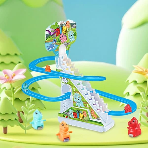 OBOSOE 3/9/12pcs Dinosaur racing spår med musik, spår slide leksak, flexibel spår spel, berg- och dalbanen leksak, gåvor för pojkar och flickor