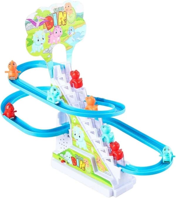 OBOSOE 3/9/12pcs Dinosaur racing spår med musik, spår slide leksak, flexibel spår spel, berg- och dalbanen leksak, gåvor för pojkar och flickor