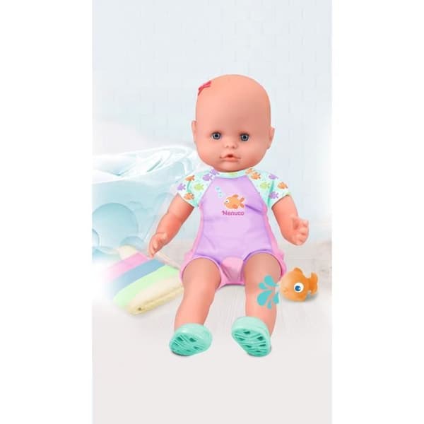 Babydocka och hennes fisk - GPTOYS - NENUCO - Mitt första bad - NFN88 - 35 cm - Från 10 månader