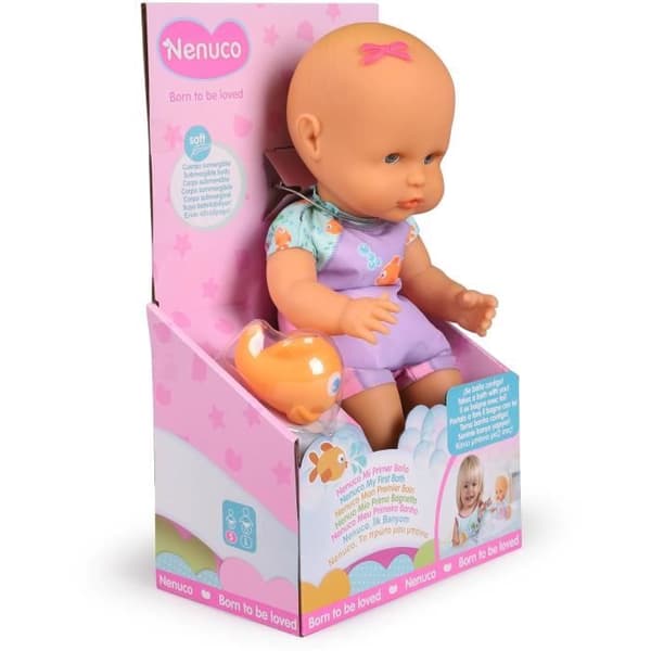 Babydocka och hennes fisk - GPTOYS - NENUCO - Mitt första bad - NFN88 - 35 cm - Från 10 månader