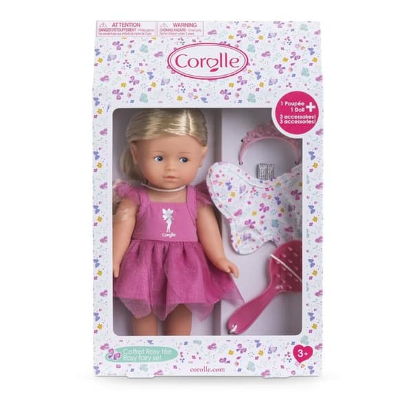Mini Corolline Box Set - Corolle - Rosy Fée - Vinyldocka - Älvklänning - Fjärilsvingar