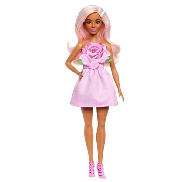 Barbie - Poupée Barbie Fashionistas Klänning utan axelband Rosa med tillbehör - Barbie - HYT94