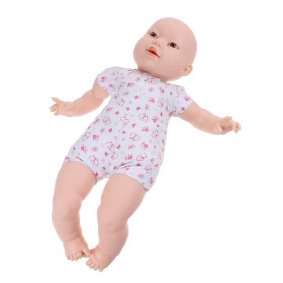 Berjuan asiatisk soft body babydocka - 45 cm - tjej - vit/elfenben