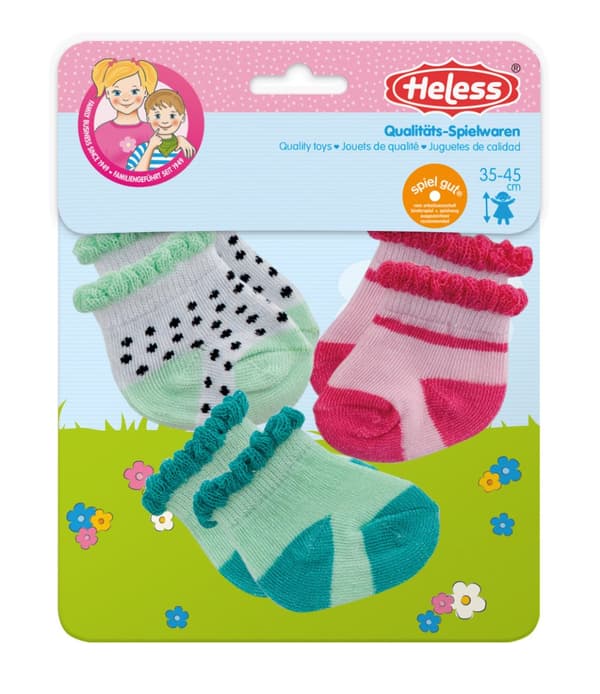 Heless - Sockor till dockan, 3 pack (35-45 cm)