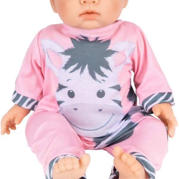 Tiny Treasure Zebra outfit med blondt hår til dukke