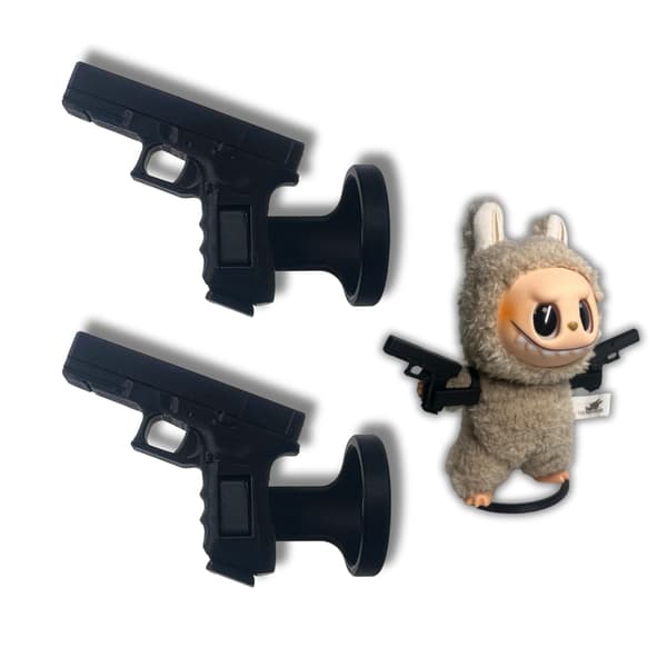 Våbentilbehør til Labubu – 2x Mini Glock-pistoler