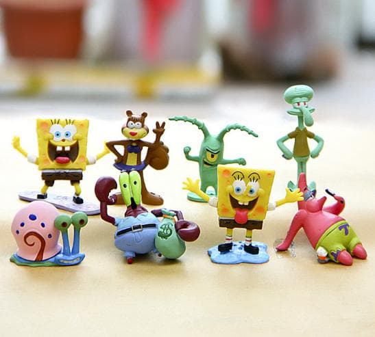 8 Pack SvampBob Fyrkant Figurer Spongebob Squarepants julklappar
