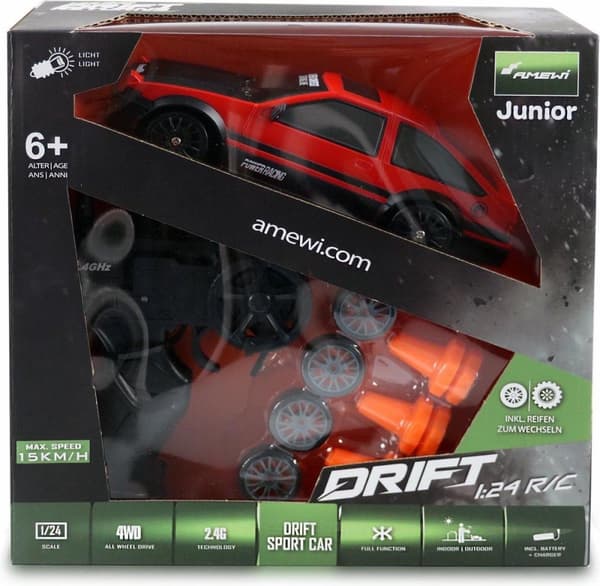 Amewi Drift radiostyret model Sportsvogn Elmotor 1:24