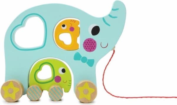 Jamara vetofiguuri Elephant Junior 24 x 8,3 cm Puunsininen 3-osainen