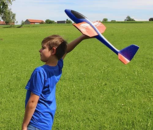 JAMARA 460486 - Foam Glider 2in1 - Pilo XL - Superlätt (160g), nästan oförstörbar, byt bakplan för looping eller glidning, 86cm vingspann