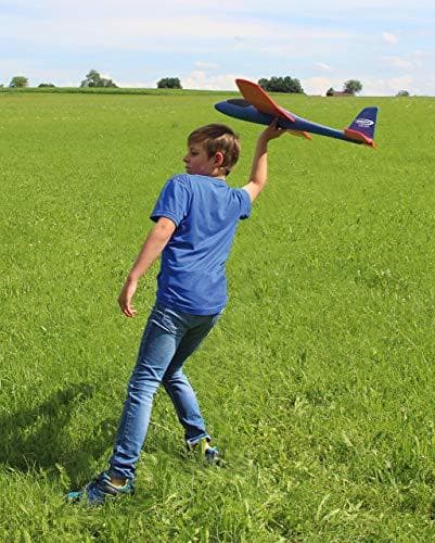 JAMARA 460486 - Foam Glider 2in1 - Pilo XL - Superlätt (160g), nästan oförstörbar, byt bakplan för looping eller glidning, 86cm vingspann