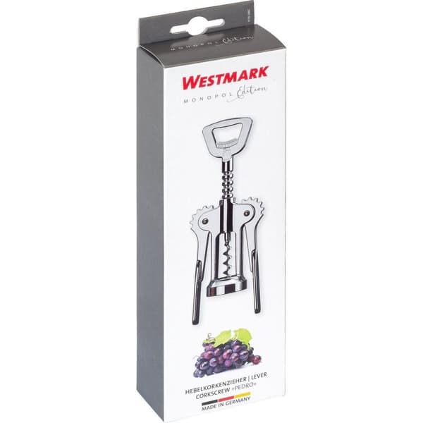 Westmark Pedro Lever Proptrækker - Med flaskeåbner - Stål/Zink
