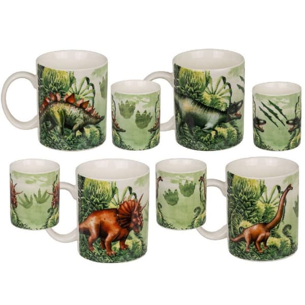 Dinosauriemugg i porslin, blandad