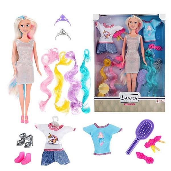 Lauren Deluxe Teen Doll Hair Extensions + tilbehør og tøj