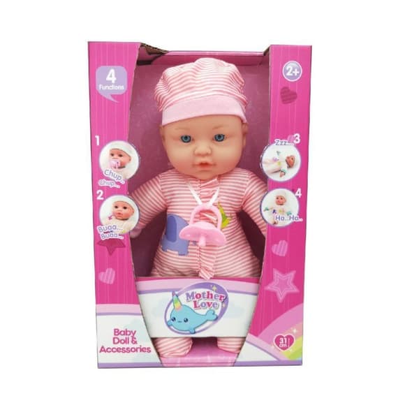 Mother Love Mjuk babydocka med ljud 31 cm