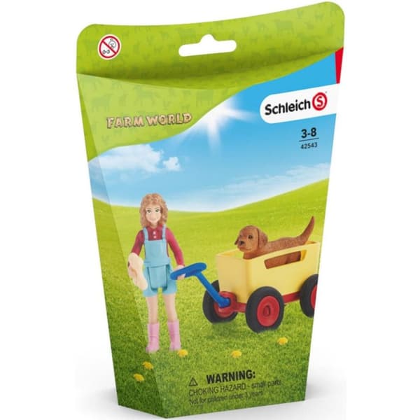 Schleich Farm World Puppy i Bolderwagen