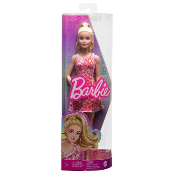Barbie Fashionista docka - Rosa klänning