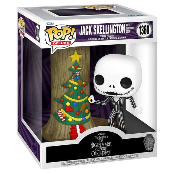 Funko Mardrömmen Innan Jul Pop Disney Deluxe 30:e Årsdag Domkraft Skellington Med Jul Dörr Flerfärgad