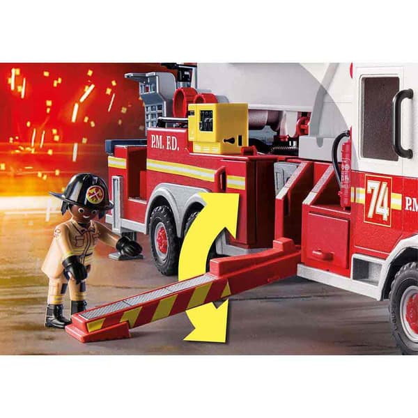 Playmobil Fordon Brandmän: Us Tower Ladder City Action Flerfärgad