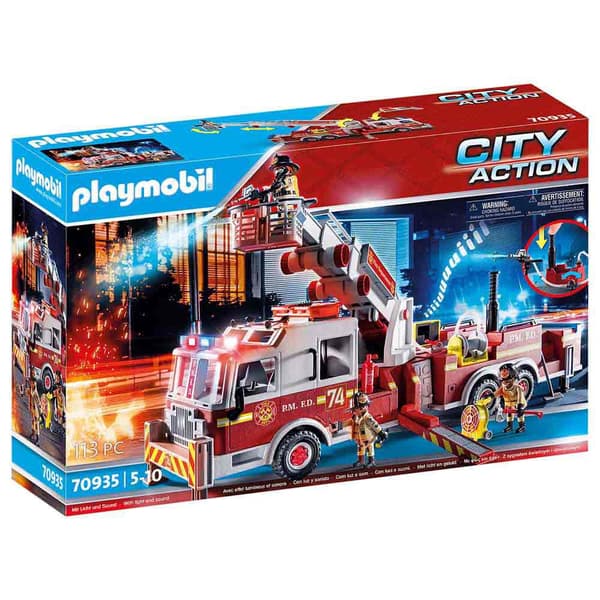 Playmobil Fordon Brandmän: Us Tower Ladder City Action Flerfärgad