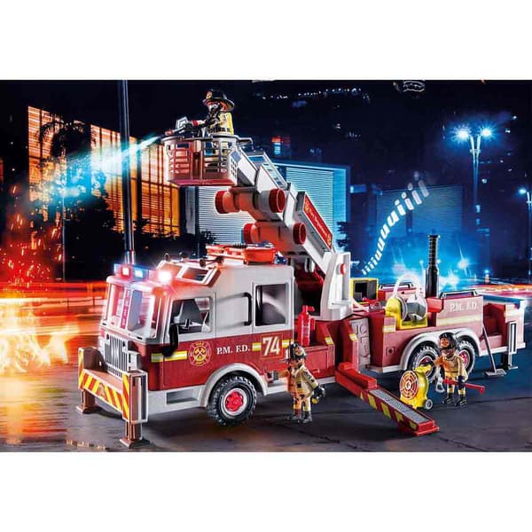 Playmobil Fordon Brandmän: Us Tower Ladder City Action Flerfärgad