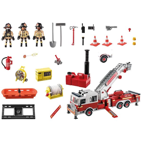 Playmobil Køretøjsbrandmænd: Us Tower Ladder City Action Flerfarvet