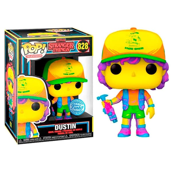 Funko Pop Stranger Things Dustin In Beef Black Light Exclusive Flerfärgad