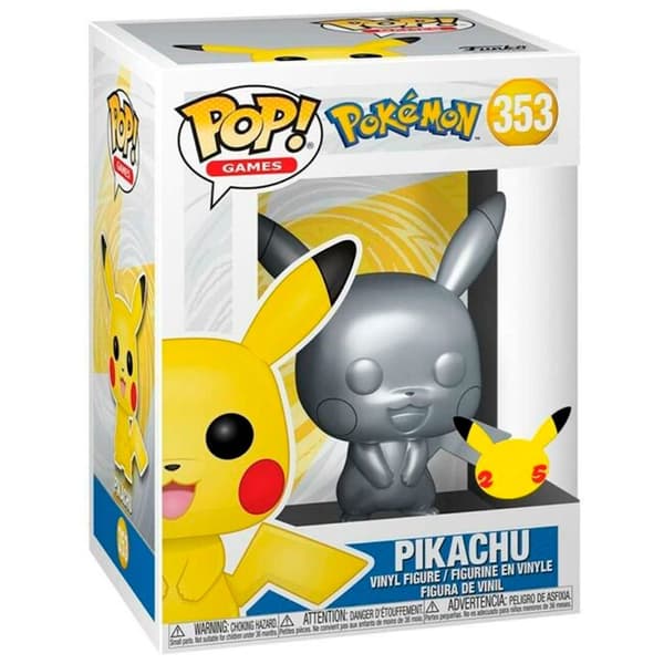 Funko Metallisk Silver Pokémon Pop S6 Pikachu Guld