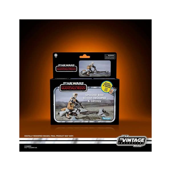 Hasbro Figur Star Wars The Mandalorian Speeder Bike Scout Troper And Grogu Søvfarvet
