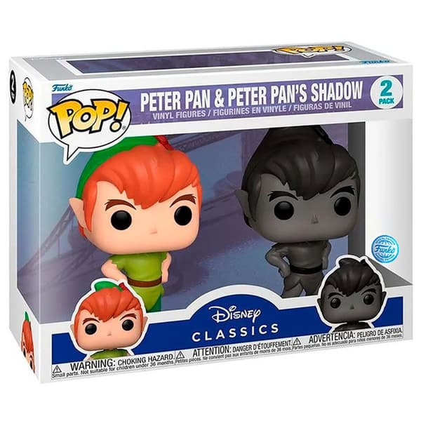 Funko Pop Disney Peter Pan And Peter Pans Shadow Exclusive Transparent