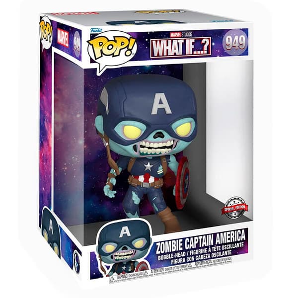 Funko Captain America Exklusivt Pop Marvel What If Zombie 25 Centimeter Flerfärgad