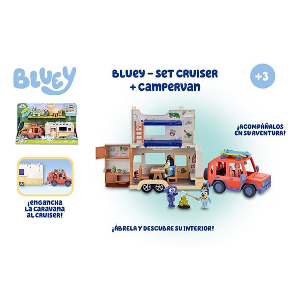 Bluey Figur Set Cruiser + Campervan Flerfarvet