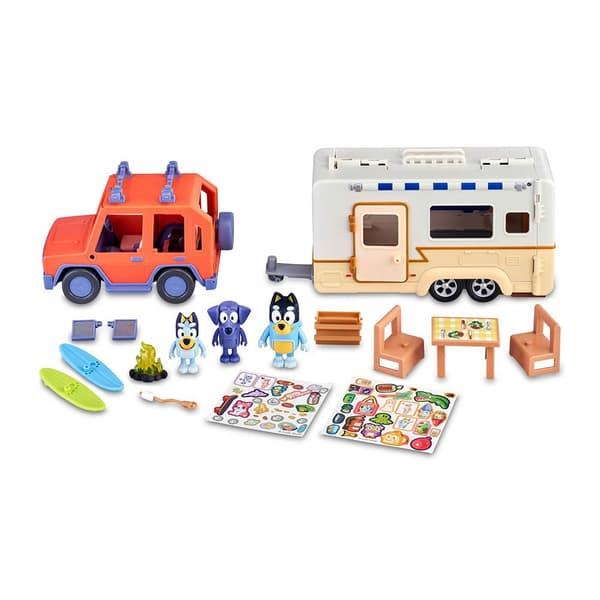 Bluey Figur Set Cruiser + Campervan Flerfarvet