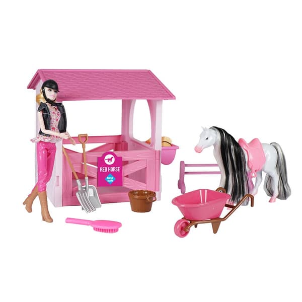 Redhorse Legetøj Horse Stable Rosa