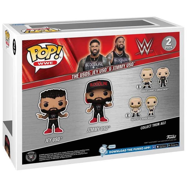 Funko Packa Vinylfigurer Använd Bröder 2 Pop 9 Centimeter Wwe Flerfärgad