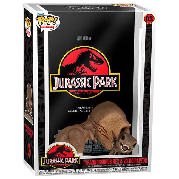Funko Pop Movie Poster Jurassic Park Tyrannosaurus Rex And Velociraptor Flerfärgad