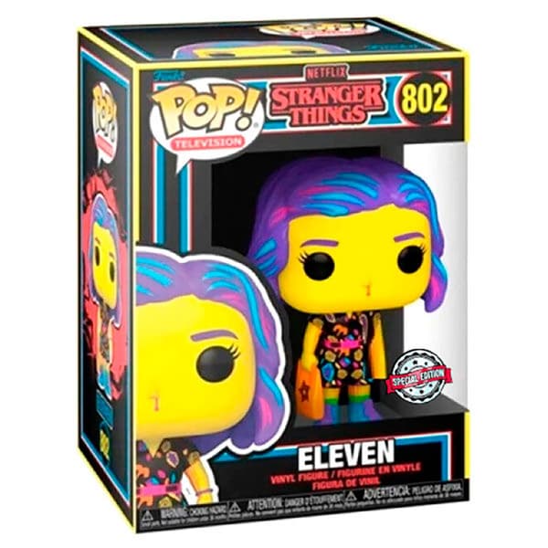 Funko Pop Stranger Things Eleven In Mall Outfit Black Light Exclusive Monivärinen