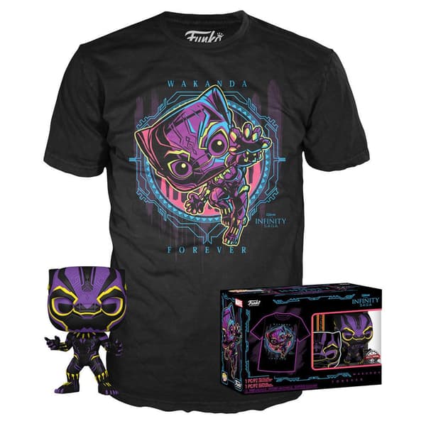 Funko Pop And Tee Marvel Wakanda Forever Black Panther Exclusive Flerfarvet S