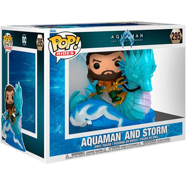Funko Og The Lost Kingdom Aquaman On Storm Pop Ride Deluxe Dc Comics Aquaman Blå