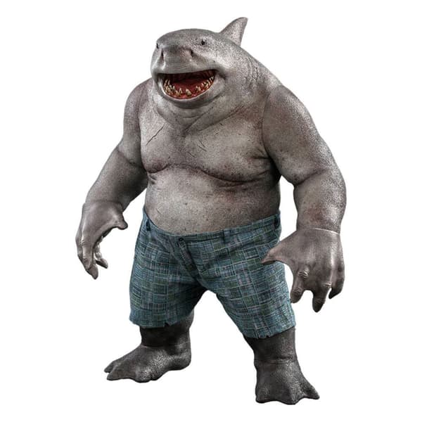 Hot Toys Figur Suicide Square Dc Comics Movie Masterpiece 1/6 King Shark 35 Cm Grå