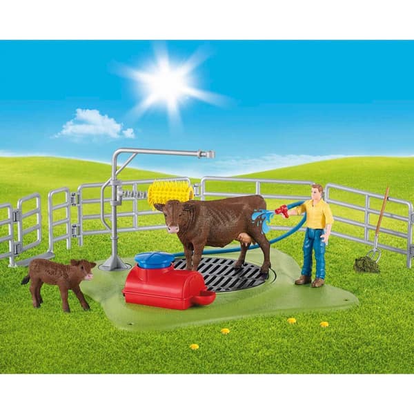 Schleich Happy Cow Wash Figur Farm World Flerfärgad
