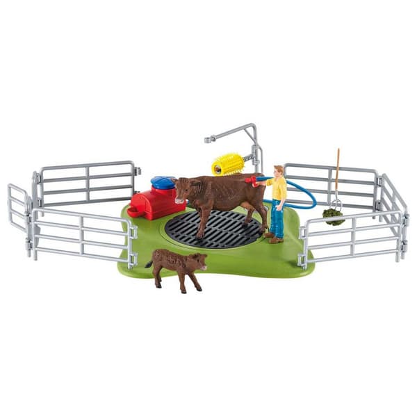 Schleich Happy Cow Wash Figur Farm World Flerfärgad