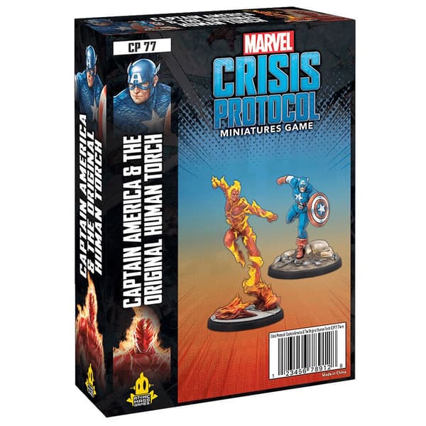 Atomic Mass Games Captain America & The Original Human Torch Figure Mcp: Flerfärgad