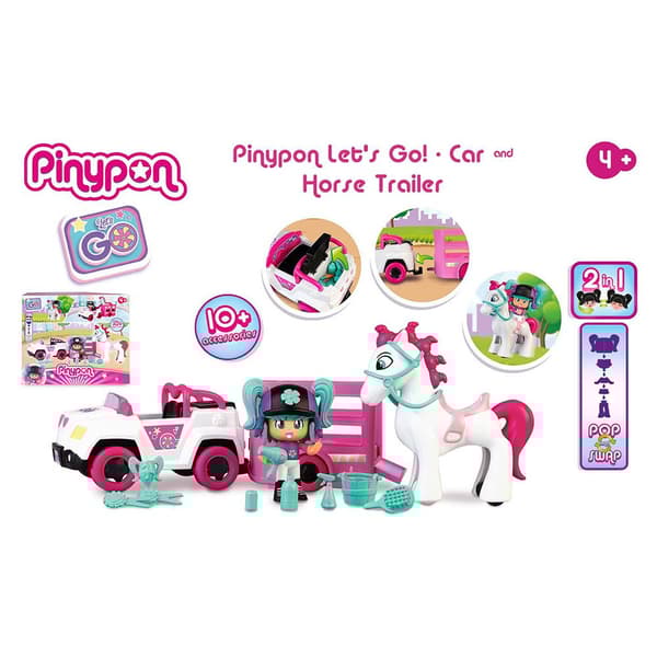 Pinypon Pony Trailer Figuuri Let´s Go! Pinkki