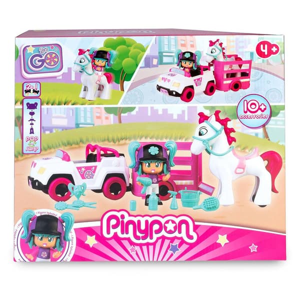 Pinypon Pony Trailer Figuuri Let´s Go! Pinkki