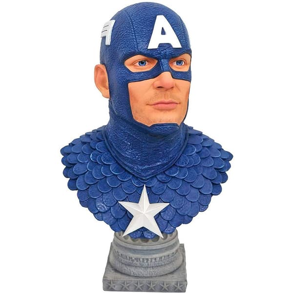 Marvel Jada Captain America Resin Byst Legends Collection 1/2 Flerfärgad
