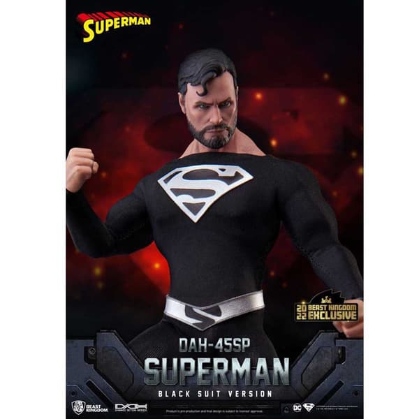 Beast Kingdom Erityinen Musta Pukufiguuri Dc Comics Superman Dynamic8h 20 Cm Musta
