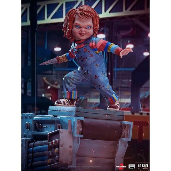 Iron Studios Barneleg Srt Skala Figur 2 Chucky Blå
